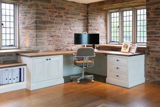 Bespoke shaker cabinetry in office