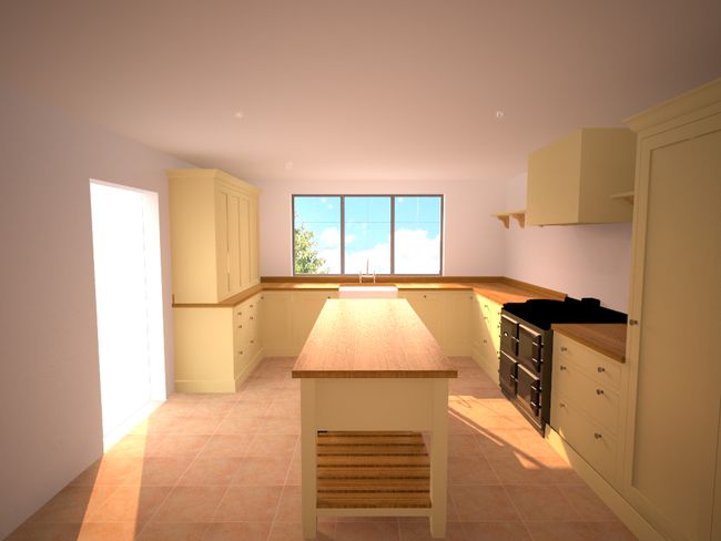 3d render concept of custom kitchen