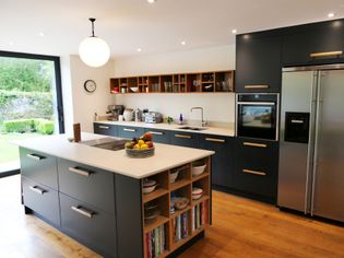 Dark blue modern kitchen