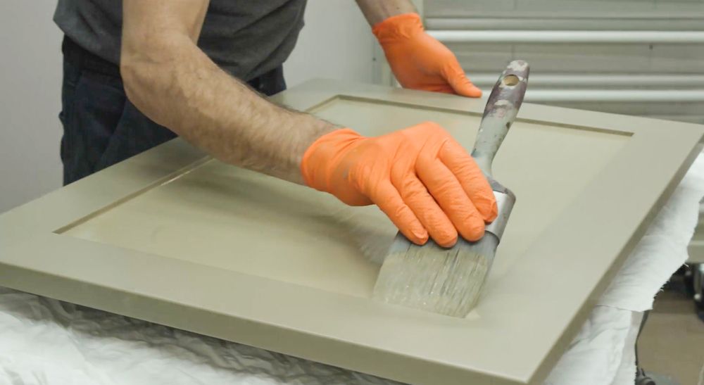 Hand painting in the workshop
